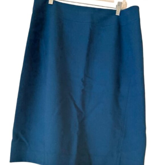 Loft Teal Pencil Skirt - 10 - Picture 1 of 4